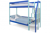 детская двухъярусная кровать svogen мятно-синий
