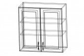 шкаф навесной 2-дверный со стеклом кантри