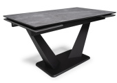 керамический стол кели серый мрамор/чёрный