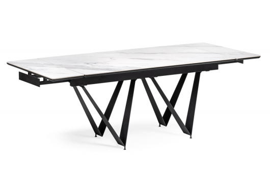 Керамический стол Марвин белый мрамор / черный - купить за 66350.00 руб.