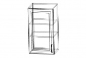 шкаф навесной 1-дверный со стеклом лиана 1