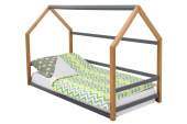 детская кровать-домик монтессори svogen дерево-графит