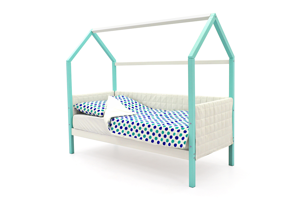 Детская кровать-домик мягкий Svogen мятно-белый детская кровать-домик мягкий svogen мятно-белый