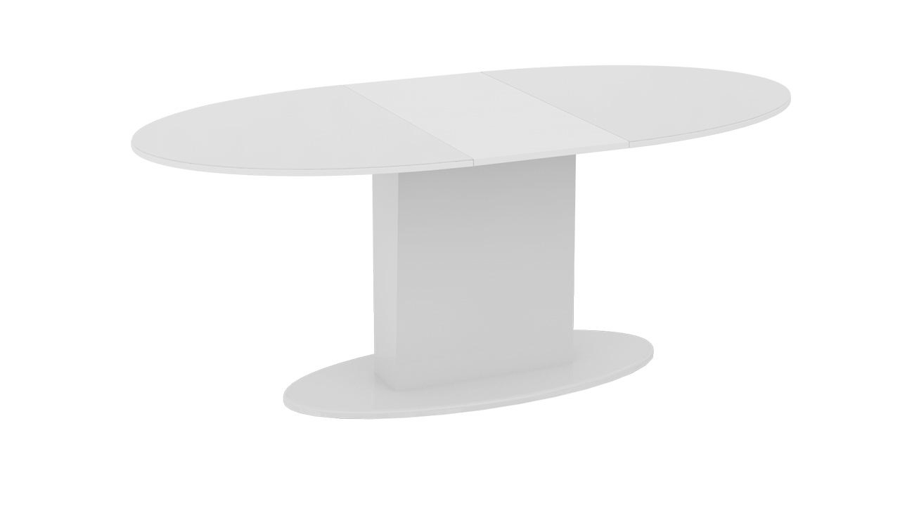 стол стеклянный овальный белый