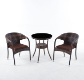 комплект мебели стол венеция + 2 кресла греция dark brown арт.78180/572020-1-2