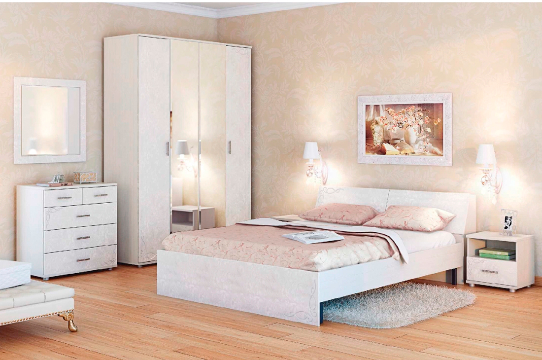 Спальня белая мебель фото