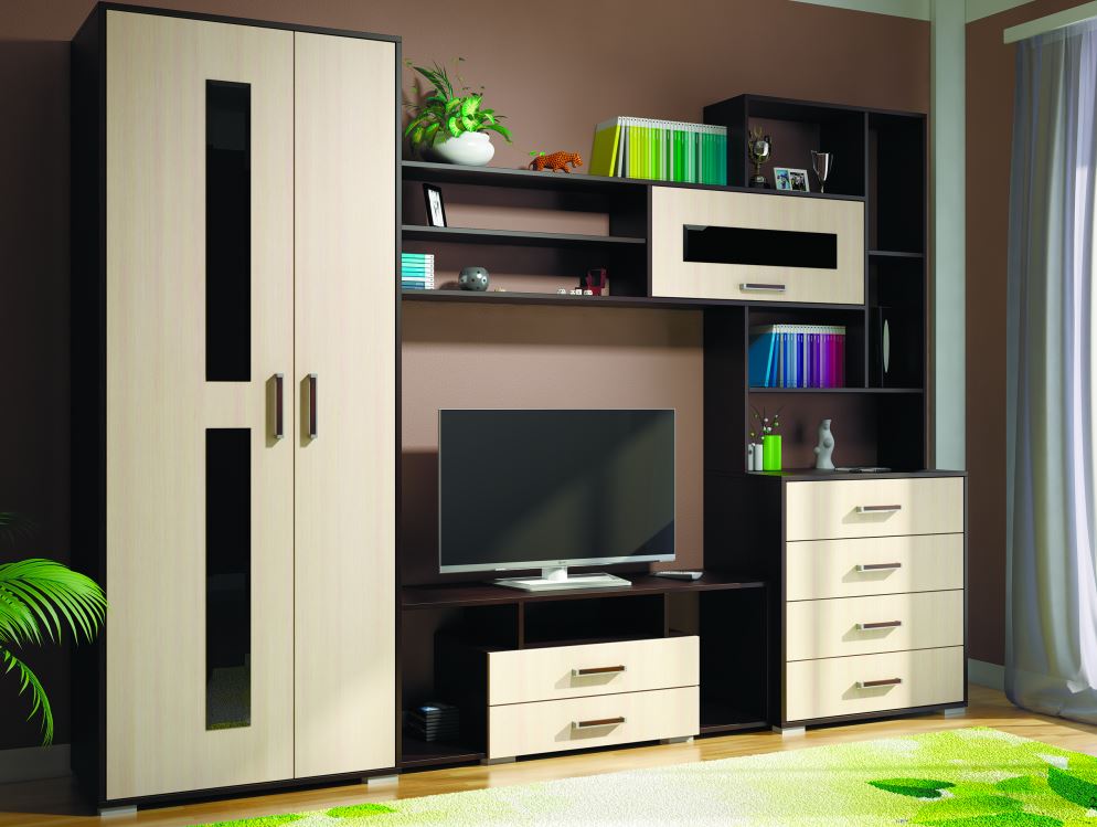 стенка европа-1 венге/дуб молочный