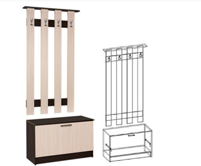 вешалка с тумбой машенька м-2