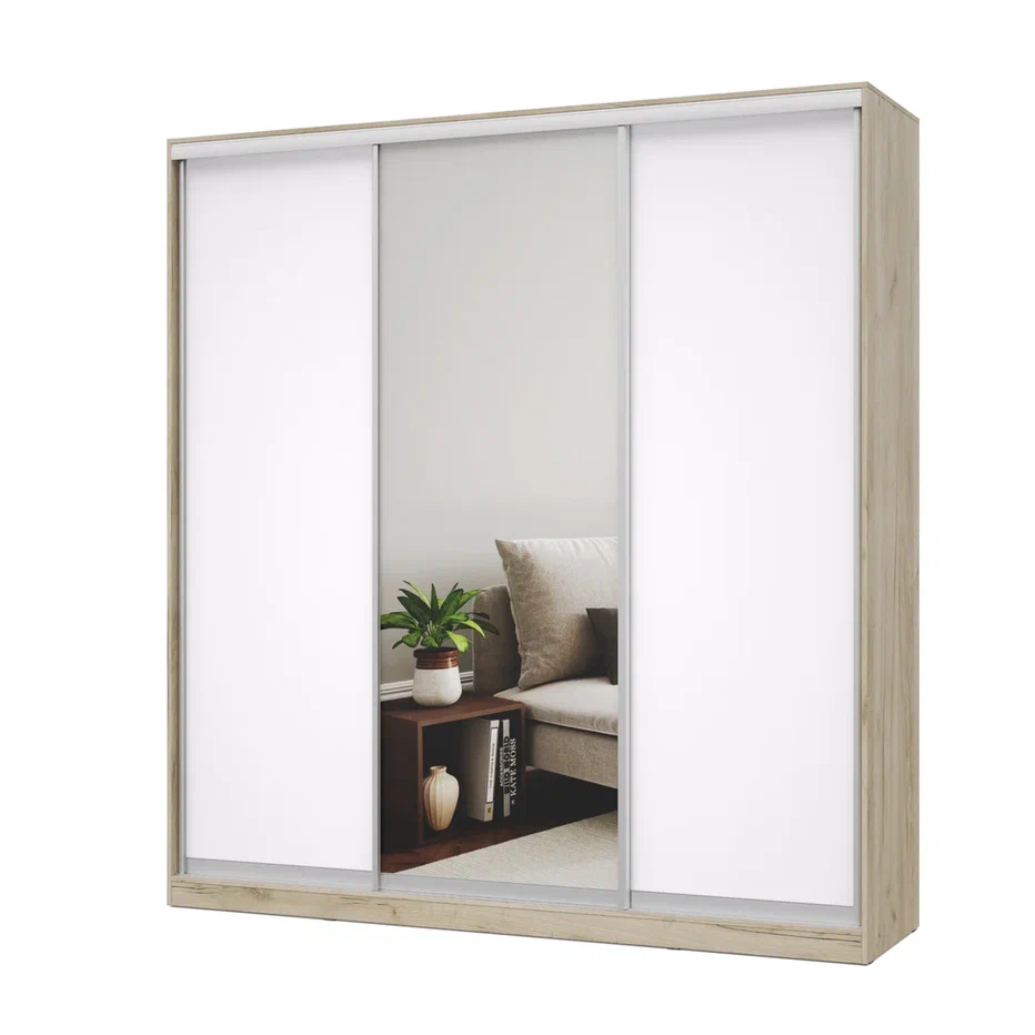 шкаф-купе роланд р222 серый дуб/белый