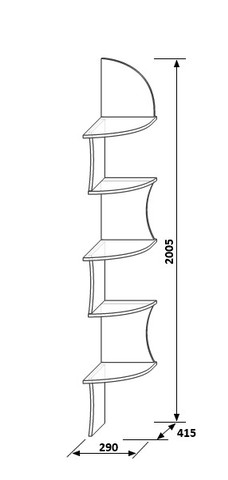 Чертеж угловой полки
