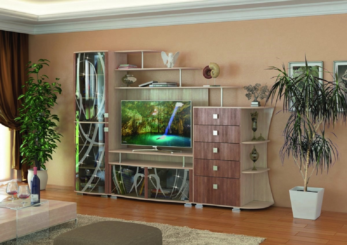 аквариум в мебельной стенке