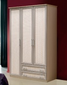 шкаф для платья и белья 3-х дверный с 2-мя ящиками (рамка мдф)