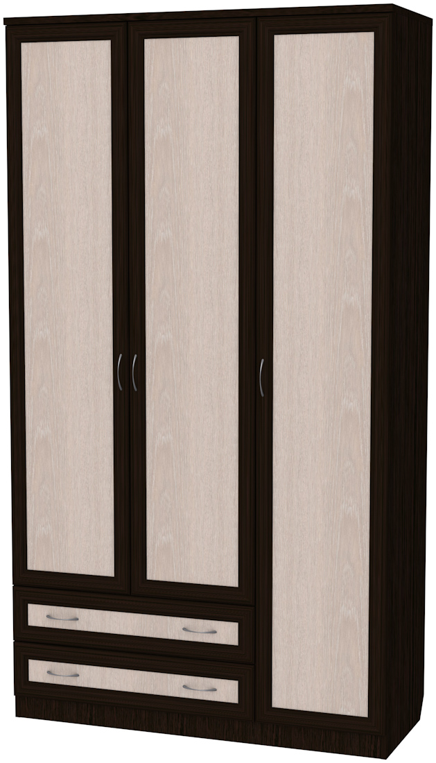 Шкаф 3-х дверный для одежды и белья с ящиками Гарун 114