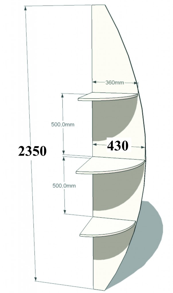 Радиусный угловой элемент шкафа
