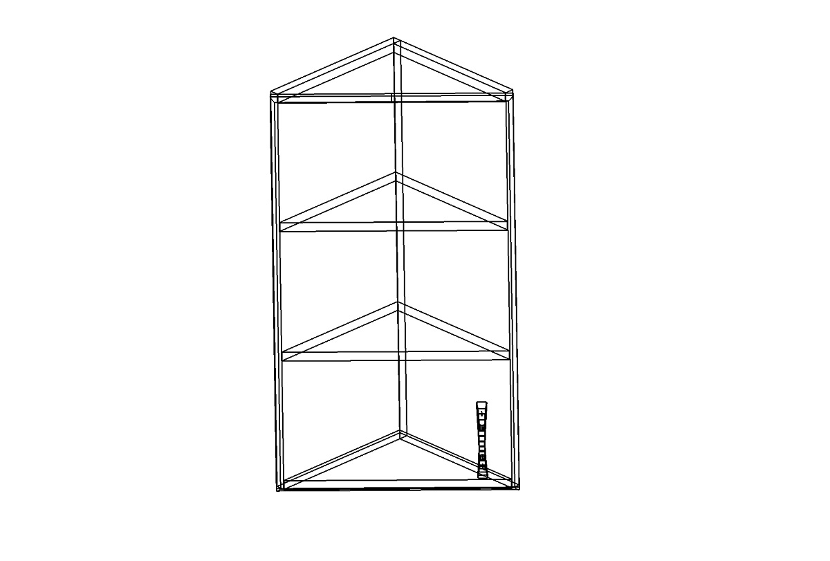 Угловой навесной открытый шкаф