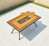 стол прямоугольный с барбекю из литого алюминия барбекю-1 арт.6139