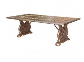 стол из алюминия сандаловое дерево