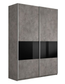 шкаф-купе 2-х дверный прайм 3 секции дсп/чёрное стекло