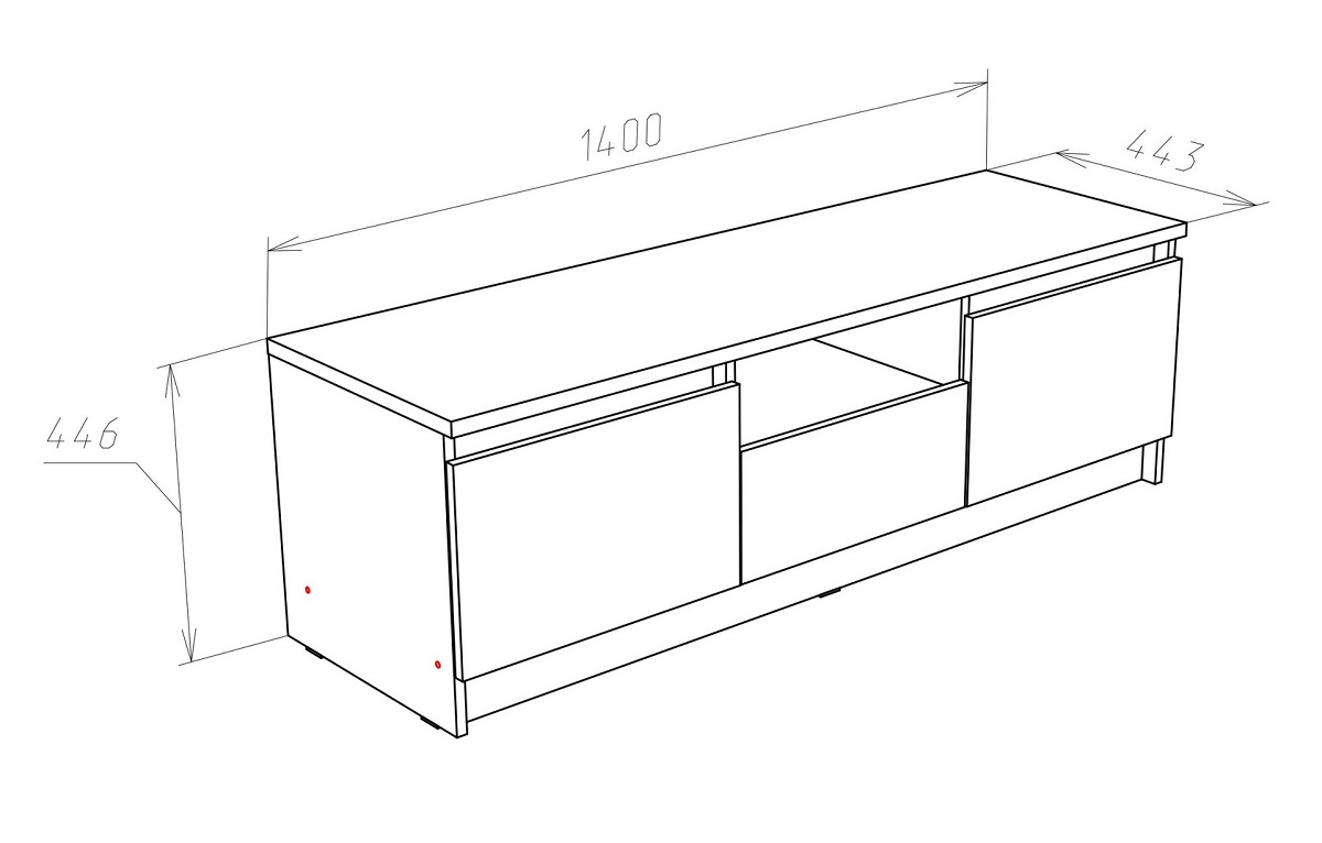 Габариты тумбы под телевизор