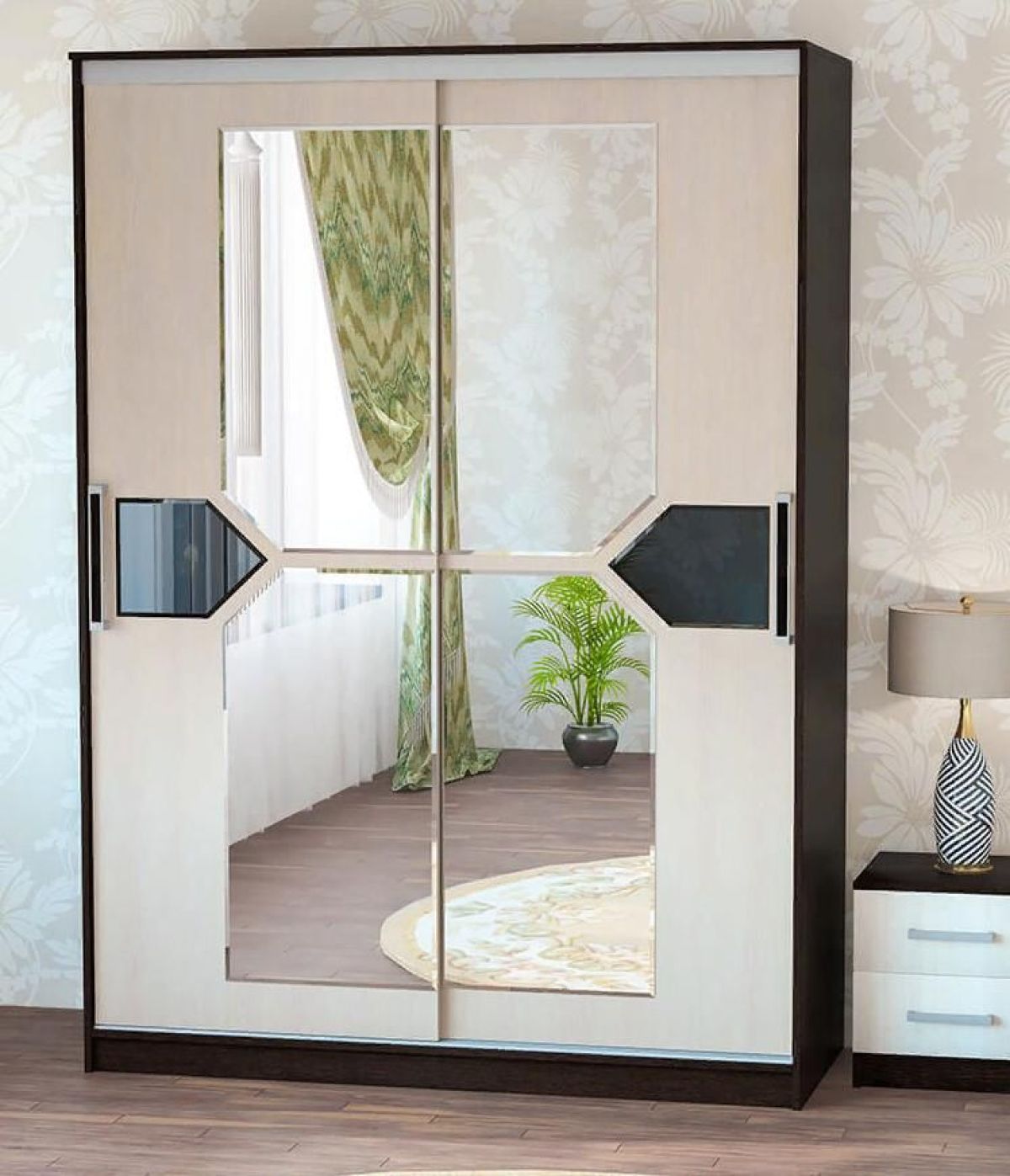 шкаф-купе пш-2.9 стрелка венге/дуб молочный