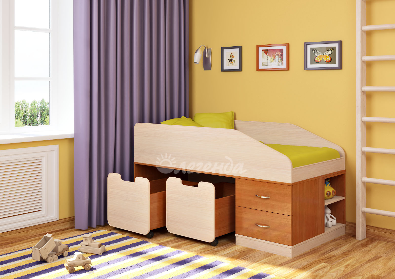 Детская кровать от 3 лет Легенда 8 — купить за 16373.00 руб. в Москве поцене производителя!