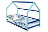 детская кровать-домик монтессори svogen мятно-синий