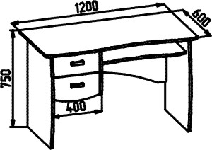 Стол письменный с 108