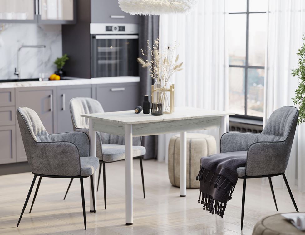 стол обеденный со-3 дуб крафт белый