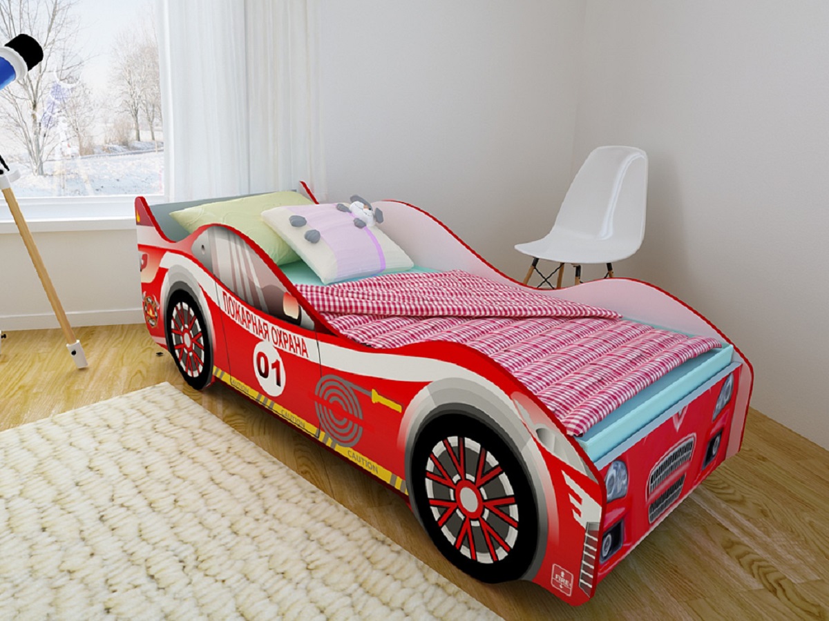 детская кровать в виде автомобиля