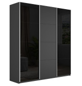 шкаф-купе 3-х дверный прайм чёрное стекло/дсп/чёрное стекло