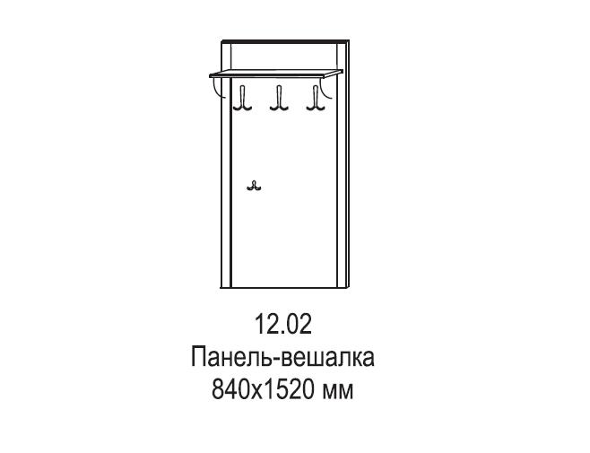 Панель вешалка с полкой