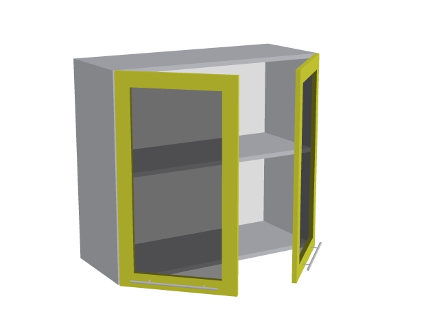 шкаф 2-х дверный со стеклом в72 80д2с базис