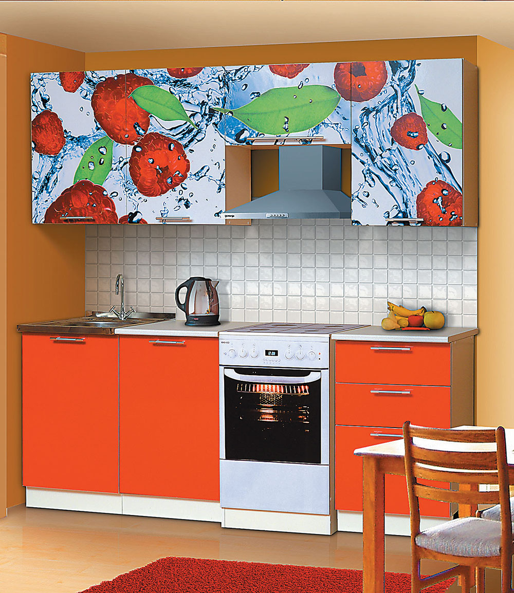 кухонные гарнитуры с рисунком фото