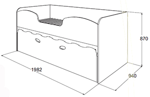 Детская выдвижная кровать омега 11