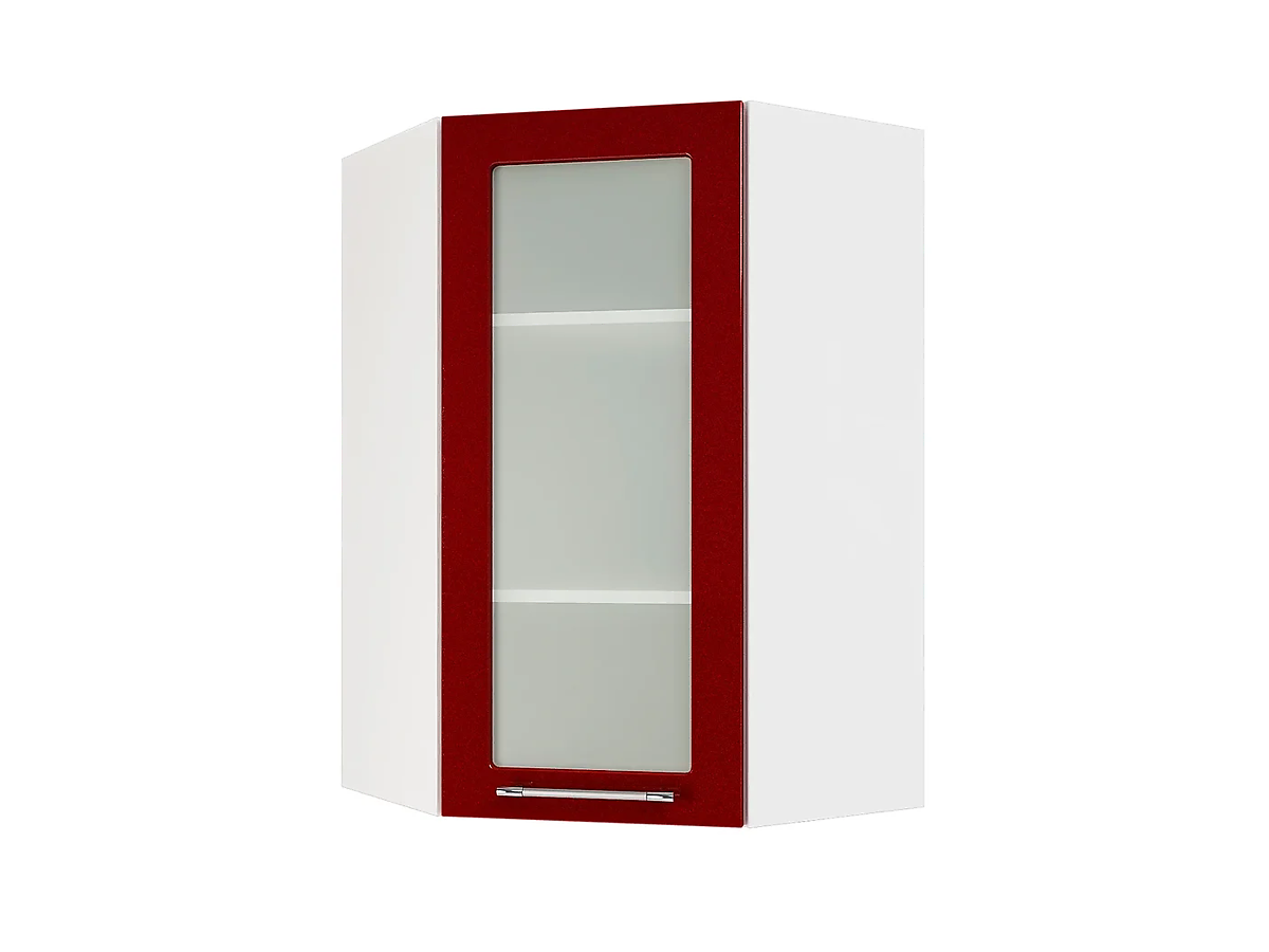 шкаф навесной угловой со стеклом №109 софия швус 600н
