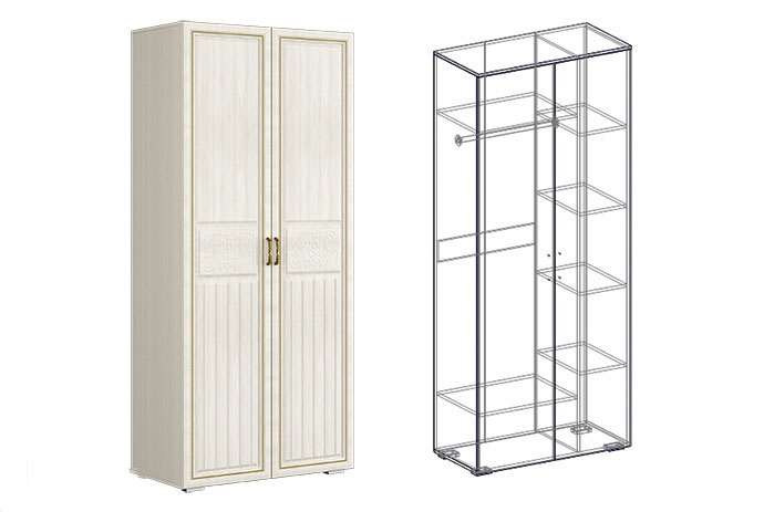 шкаф 2х створчатый комбинированный виктория (440)