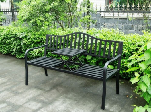 Садовая скамья с выдвижным столиком Паркер - купить за 18150.00 руб.