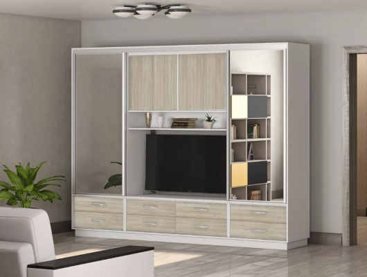 Стенка Милос 11-02 Белый/Дуб Сонома - купить за 0.00 руб.