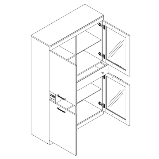 Шкаф с витриной 2V2D1S Джаггер - купить за 22899.00 руб.