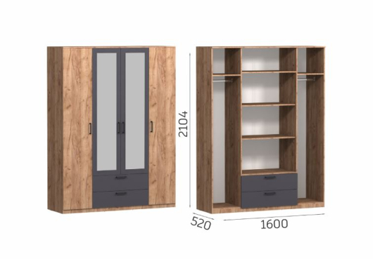 Шкаф 4-х дверный Эконика - купить за 29325.00 руб.