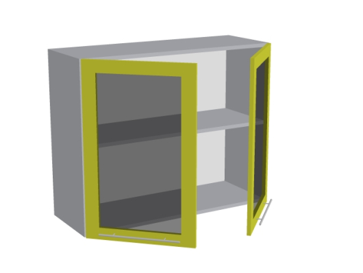 Шкаф 2-х дверный со стеклом В72 90Д2С Базис - купить за 11731.00 руб.