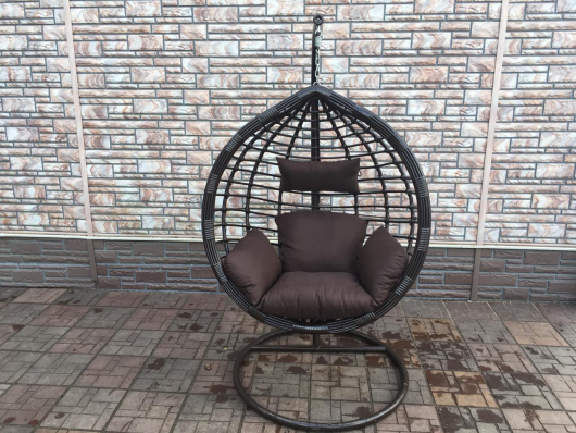 Подвесное кресло из искусственного ротанга МД-203 big braun - купить за 16800.00 руб.