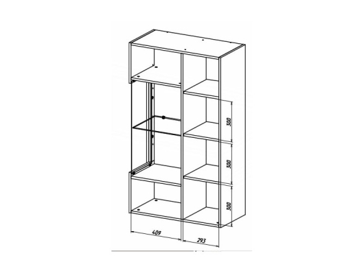 Шкаф-витрина навесной Куба 1702.М3 - купить за 0.00 руб.