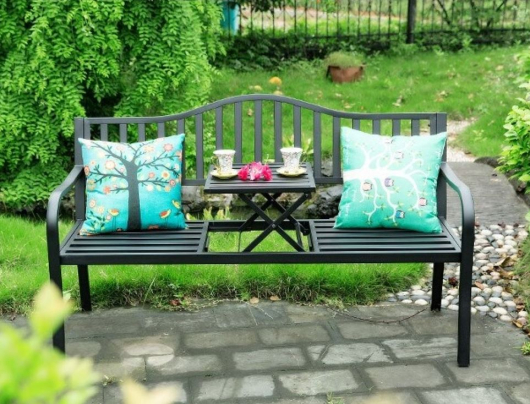 Садовая скамья с выдвижным столиком Паркер - купить за 18150.00 руб.