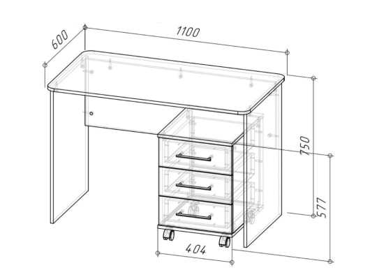 Стол с тумбой Бруно - купить за 0.00 руб.