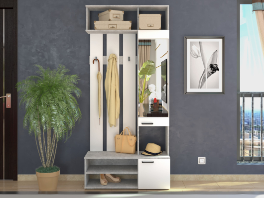 Прихожая Орион 2 Ателье Светлое/Белый - купить за 22511.00 руб.