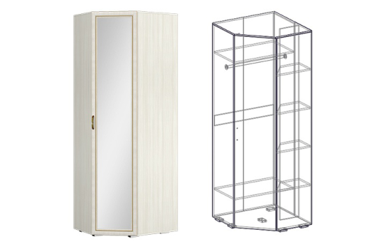 Шкаф угловой с зеркалом Виктория (440) - купить за 24101.00 руб.