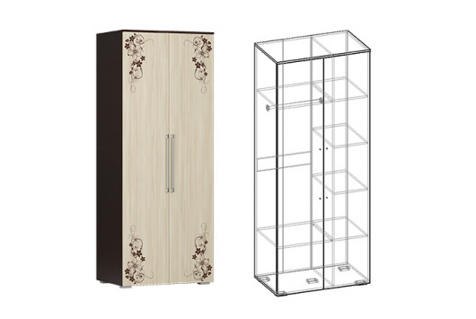 Шкаф 2х створчатый комбинированный Кватро - купить за 15731.00 руб.