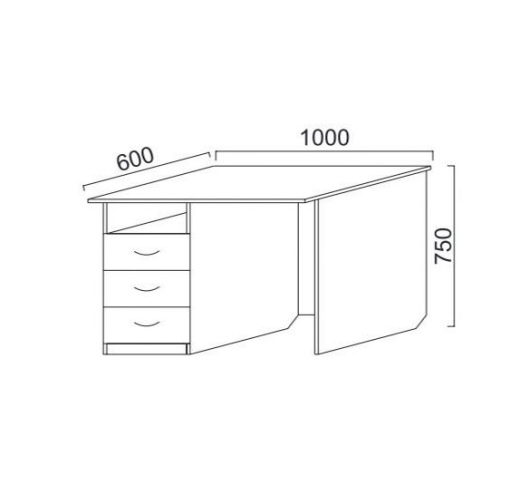 Стол письменный 1-но тумбовый - купить за 6992.00 руб.