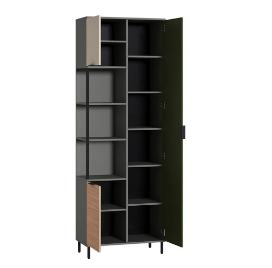 Шкаф комбинированный Марвэл 13.22 Темно-серый/Плэйн/Дымчатый Зеленый - купить за 0.00 руб.